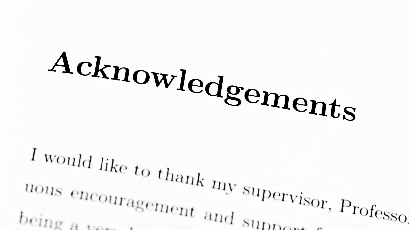 which of the following is true regarding an acknowledgments section