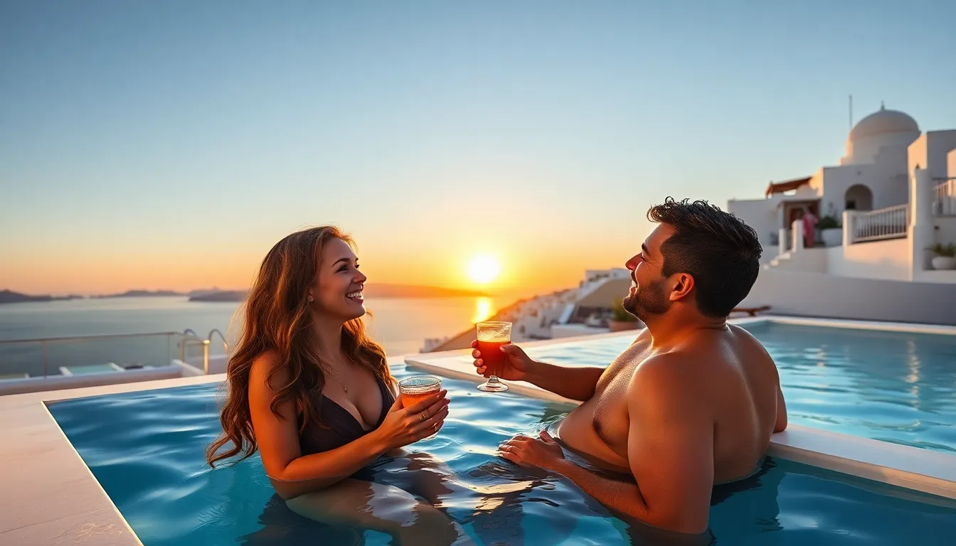 santorini hotel with private pool