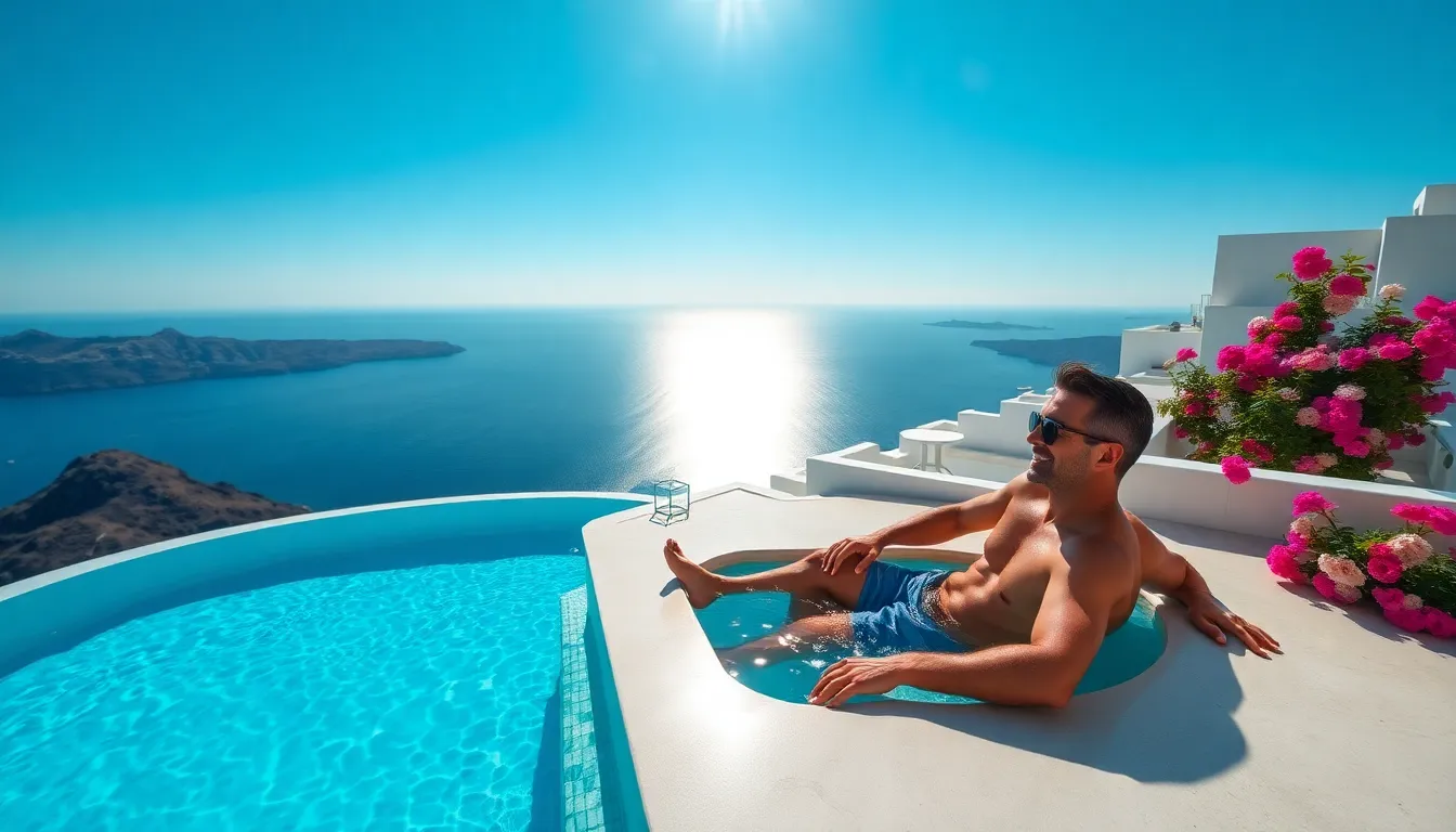 santorini hotels with private pool